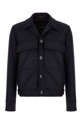 Giubbino in misto lana blu notte -  | Wise