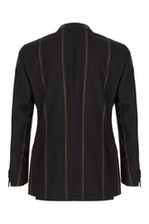 Embroidered wool blazer -  | Wise