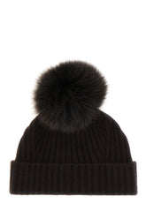 Dark brown cashmere beanie hat -  | Wise