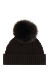 Dark brown cashmere beanie hat -  | Wise