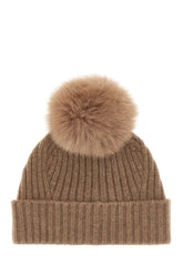 Camel cashmere beanie hat -  | Wise