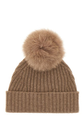 Camel cashmere beanie hat -  | Wise