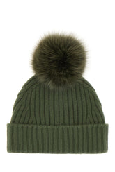 Dark green cashmere beanie hat -  | Wise