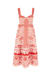 Printed linen blend dress -  | Wise