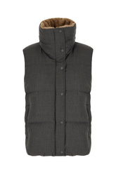 Grey wool sleeveless down jacket -  | Wise