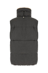Grey wool sleeveless down jacket -  | Wise