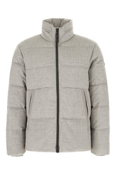 Grey wool blend down jacket -  | Wise