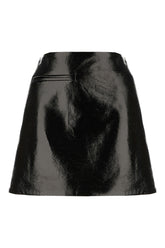 Black synthetic leather mini skirt -  | Wise