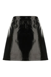Black synthetic leather mini skirt -  | Wise