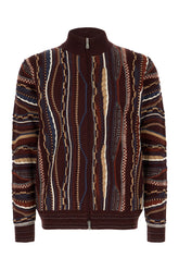 Multicolor wool and acrylic cardigan -  | Wise