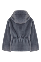 Powder blue eco shearling coat -  | Wise