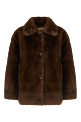 Chocolate eco shearling coat -  | Wise