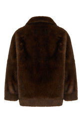 Chocolate eco shearling coat -  | Wise