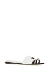 White leather Pierced thong sandals -  | Wise