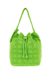 Fluo green terry fabric bucket bag -  | Wise