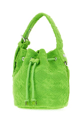 Fluo green terry fabric bucket bag -  | Wise