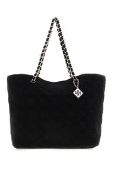 Black stretch cotton blend Ella shopping bag -  | Wise