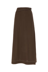 Chocolate viscose skirt -  | Wise