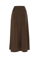 Chocolate viscose skirt -  | Wise