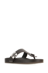 Dark brown leather Mellow thong sandals -  | Wise
