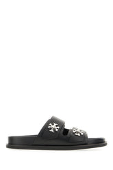Black leather Slider sandals -  | Wise