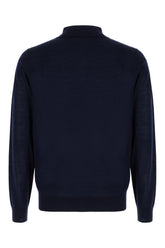 Midnight blue wool polo shirt -  | Wise