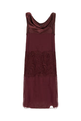 Burgundy silk dress -  | Wise