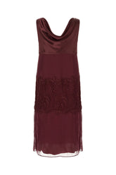 Burgundy silk dress -  | Wise