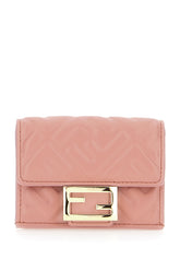 Pink nappa leather Micro Trifold Baguette wallet -  | Wise
