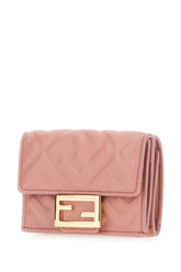 Pink nappa leather Micro Trifold Baguette wallet -  | Wise