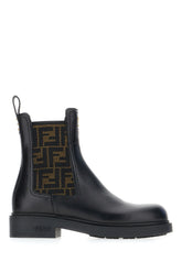 Black leather Fendi Filo ankle boots -  | Wise