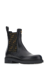 Black leather Fendi Filo ankle boots -  | Wise