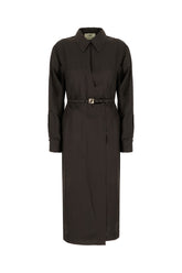Dark brown silk dress -  | Wise