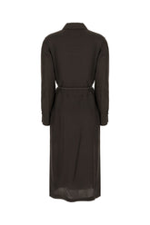 Dark brown silk dress -  | Wise