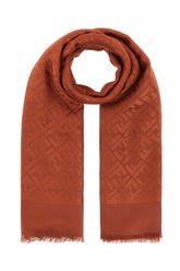 Cognac silk blend scarf -  | Wise