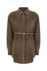 Dark grey suede shirt -  | Wise