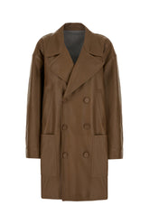 Chocolate leather coat -  | Wise