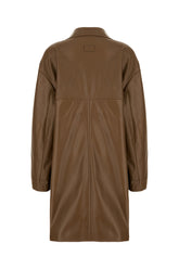 Chocolate leather coat -  | Wise