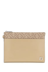 Cappuccino leather clutch -  | Wise