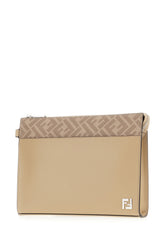 Cappuccino leather clutch -  | Wise