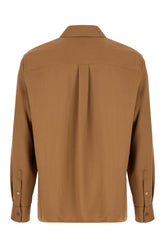 Brown wool blend shirt -  | Wise