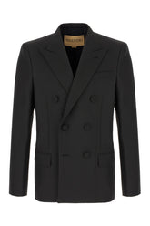 Midnight blue polyester blend blazer -  | Wise