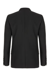 Midnight blue polyester blend blazer -  | Wise