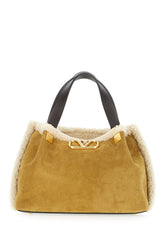 Borsa a mano in pelle scamosciata senape -  | Wise