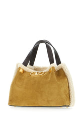 Borsa a mano in pelle scamosciata senape -  | Wise