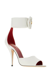 White leather Drip Rose sandals -  | Wise