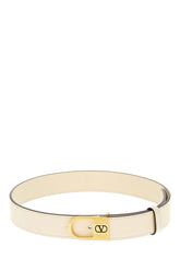 Ivory leather belt -  | Wise