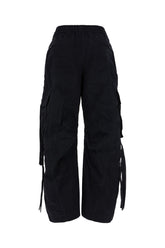 Black cotton blend cargo pants -  | Wise