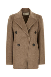 Cappuccino stretch wool coat -  | Wise