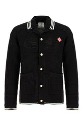 Cardigan in crochet nero -  | Wise